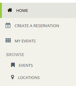 Screenshot of the left side of the WebApp navigation menu