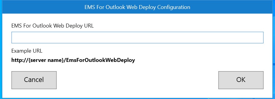 Error Message asking for EMS for Outlook Web Deploy URL